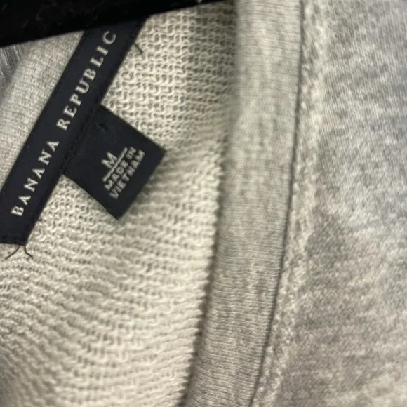 Banana Republic Grey & White T-shirt Dress Drawstring Bow M Medium - Picture 3 of 8